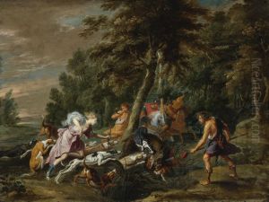The Calydonian Boar Hunt by Willem van, the Elder Herp