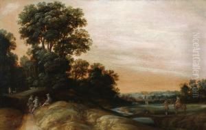 Passers-by Andvillagers At A Tax Office by Willem van, the Elder Herp