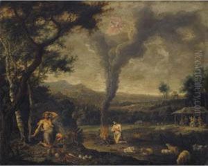 God Accepting The Sacrifice Of
Abel Having Rejected The Offer Of Cain With Cain
Killing Abel Beyond by Willem van, the Elder Herp