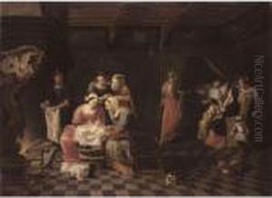 The Birth Of The Virgin by Willem van, the Elder Herp