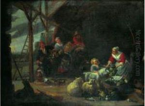 Scene D'interieur D'etable