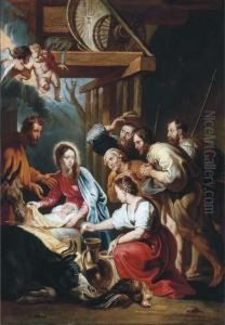 The Adoration Of The Shepherds by Willem van, the Elder Herp