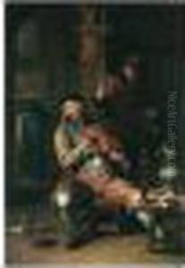 A Tavern Interior With A Man Playing The Violin A Tavern Interior With A Man Playing The Violin