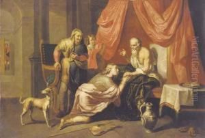 Isaac Blessing Jacob by Willem van, the Elder Herp