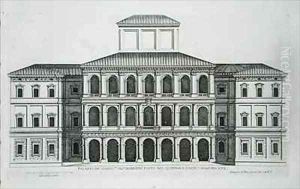 Palazzo Barberini on the Quirinale by Pietro or Falda, G.B. Ferrerio