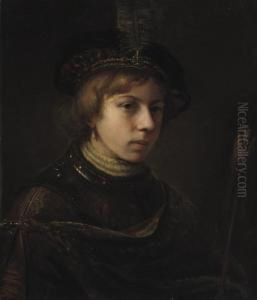 A 'tronie' Of A Boy Wearing A Breastplate And A Feathered Cap,holding An Arrow