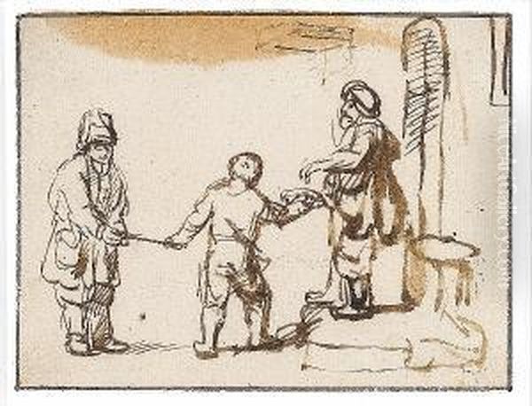 Figures At A Doorway - view 1