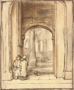 The Door Of The Synagogue by Samuel Van Hoogstraten