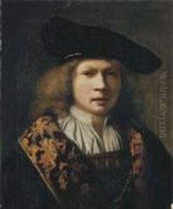 Portrait Of A Young Man, Bust-length, In A Brocade-lined Cloak Anda Velvet Black Cap Portrait Of A Young Man, Bust-length, In A Brocade-lined Cloak Anda Velvet Black Cap