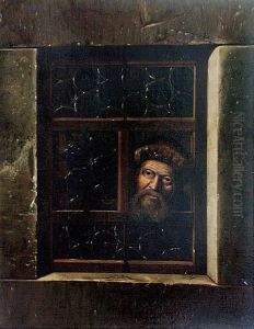 Mezczyzna Wygladajacy Przez Okno by Samuel Van Hoogstraten