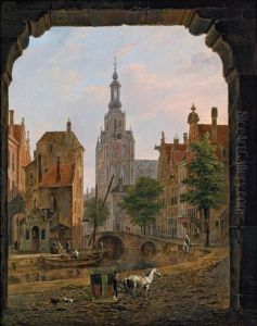 Hollandische Stadtansicht by Bartholomeus J. Van Hove