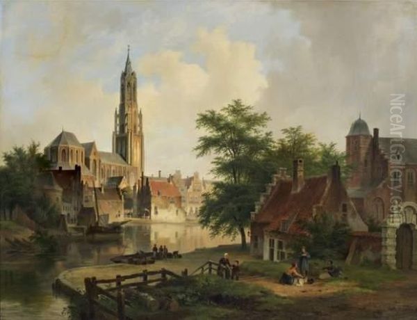 Vue Presumee De La Ville De Hoorn Traversee Par Un Canal - view 1