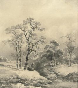 Travellers By A Stream Travellers By A Stream