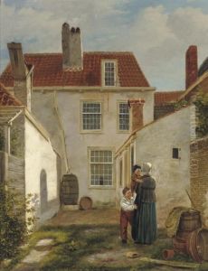 In The Court Yard by Bartholomeus J. Van Hove