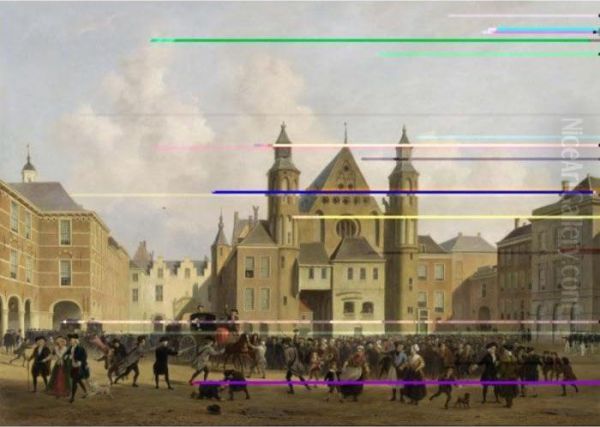 Riding Through The
Stadhouderspoort Of The Binnenhof, The Hague, By The Delegates Of
Dordrecht, 17 March 1786 - view 1