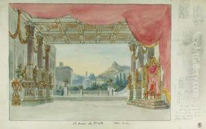 A Stage Design For The Opera Vesper Sicialiana, With Subsidiarystudies Of Ornaments by Bartholomeus J. Van Hove