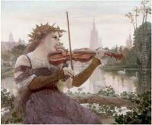 La Joueuse De Violon by Edmond Theodor Van Hove