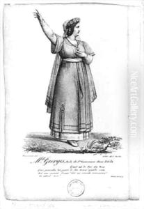 Mademoiselle George in the role of St Genevieve from Act II