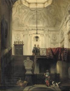 Elegant Figures In Interior Of Huis Schuylenburch, The Hague thumbnail