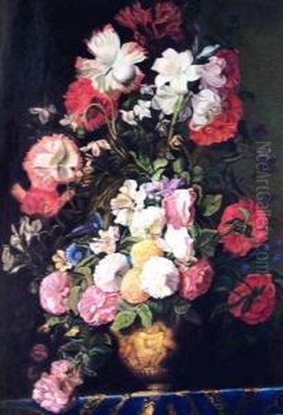 Stilleben Mit Rosen, Nelken Und Lilien - view 1