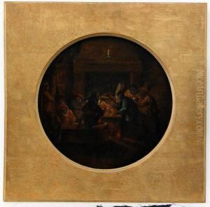 Interior Med Piprokande Apor by Ferdinand van Kessel
