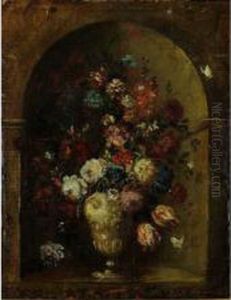Bouquet De Fleurs Dans Une Niche by Jan van Kessel