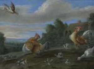 Poultry In A Landscape. by Jan van Kessel