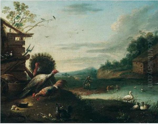 A Farmyard Scene With Poultry - view 1