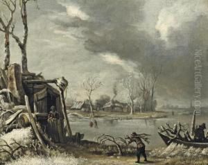 A Winter Landscape With A Faggot-gatherer
