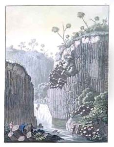 Explorers with Humboldts Expedition in the Basalt Cliffs at Regla Mexico by Gerolamo Fumagalli