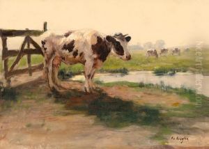 Cows In A Meadow by Fedor Van Kregten