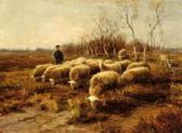 Shepherd With His Flock - view 1