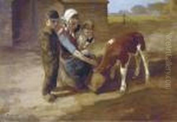 Feeding The Little Calf - view 1