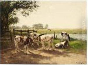 Cows In A Meadow by Fedor Van Kregten