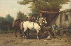 Feeding The Horses by Jean Louis van Kuyck