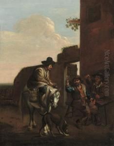 Peasants Outside A Tavern by Pieter Van Laer (BAMBOCCIO)