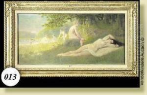 Les Baigneuses Au Bord Du Lac by Charles Joseph Van Landuyt