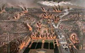 Fires in Paris by Michel Charles Fichot