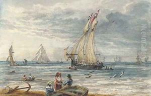 The schooner Waterwitch off Hastings by Thales Fielding