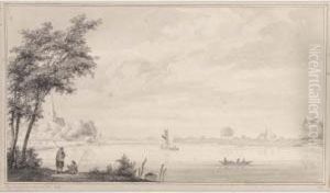 Lekkerkerk Near The River Lek by Paulus Van Liender