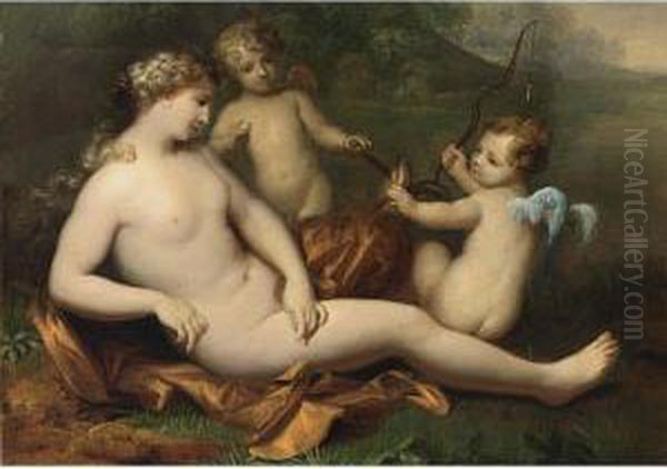 Two Putti Offering Venus A Symbol Of Fertility - view 1