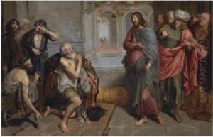 Christ Healing The Sick At Bethesda by Pieter van Lint