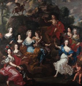 Apollo And The Nine Muses by Jacob van Loo