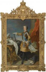 Portrait Of Louis Xv by Jean Baptiste van Loo