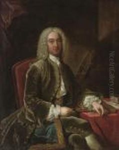 Portrait Of William Murray, 1st 
Earl Of Mansfield (1705-1793), Seated, Three-quarter-length, In A Green 
Velvet Coat, His Left Hand Resting On A Book