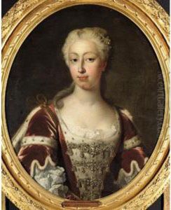 Portrait Of Augusta, Princess Of Wales by Jean Baptiste van Loo