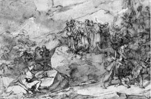 Brune, Lavis Brun Et Rehauts De Gouache Blanche