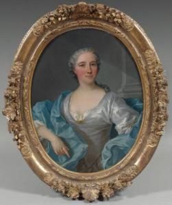 Portrait De Femme En Robe Grise by Louis-Michel Van Loo