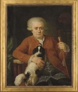 Portrait D'homme A L'epagneul by Louis-Michel Van Loo