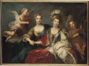Allegorical Portrait Of Queen 
Marie Leczinska Of France (1703-1768)and Marie-josephe Of Saxony, 
Dauphine Of France (1731-1766)